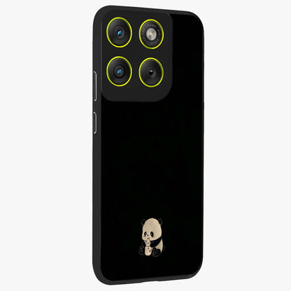 Midnight Panda Love Glass Case upright view showcasing charming panda artwork with playful romantic theme.