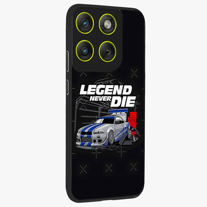 Midnight Racing Legacy Glass Case upright view showcasing powerful racing artwork with modern sports theme.