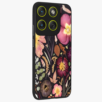 Petal Dream Tapestry Glass Case upright view showcasing detailed floral tapestry artwork with artistic nature theme.