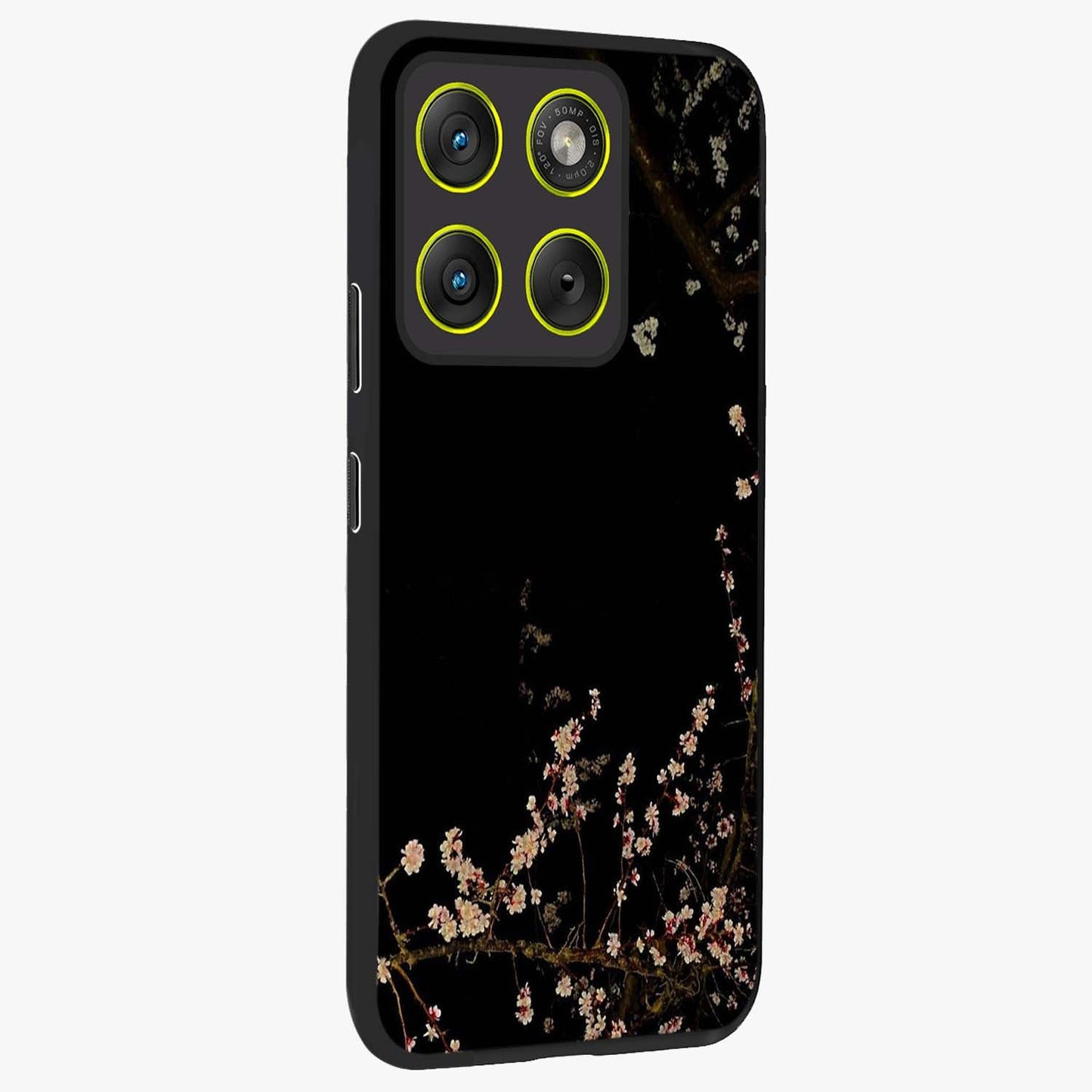 Petal Moon Light With Custom Name Glass Case upright view showcasing elegant floral moon artwork with personalized aesthetic.