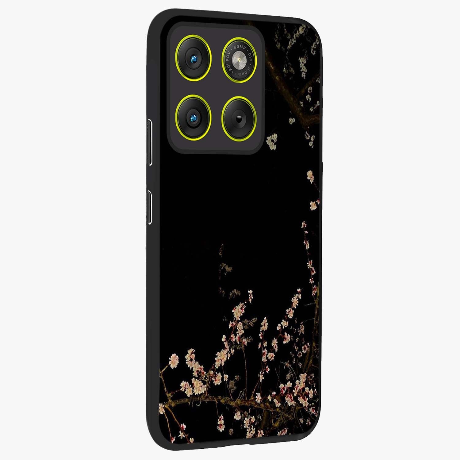 Petal Moon Light With Custom Name Glass Case upright view showcasing elegant floral moon artwork with personalized aesthetic.