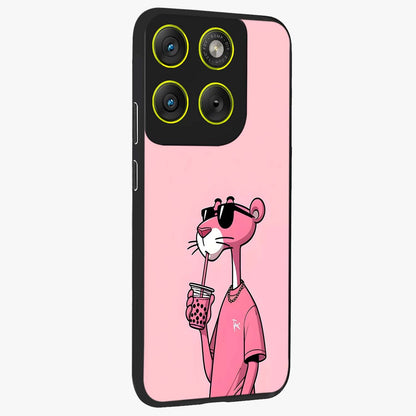 Pink Panther Glass Case upright view showcasing fun animated artwork with stylish retro cartoon theme.