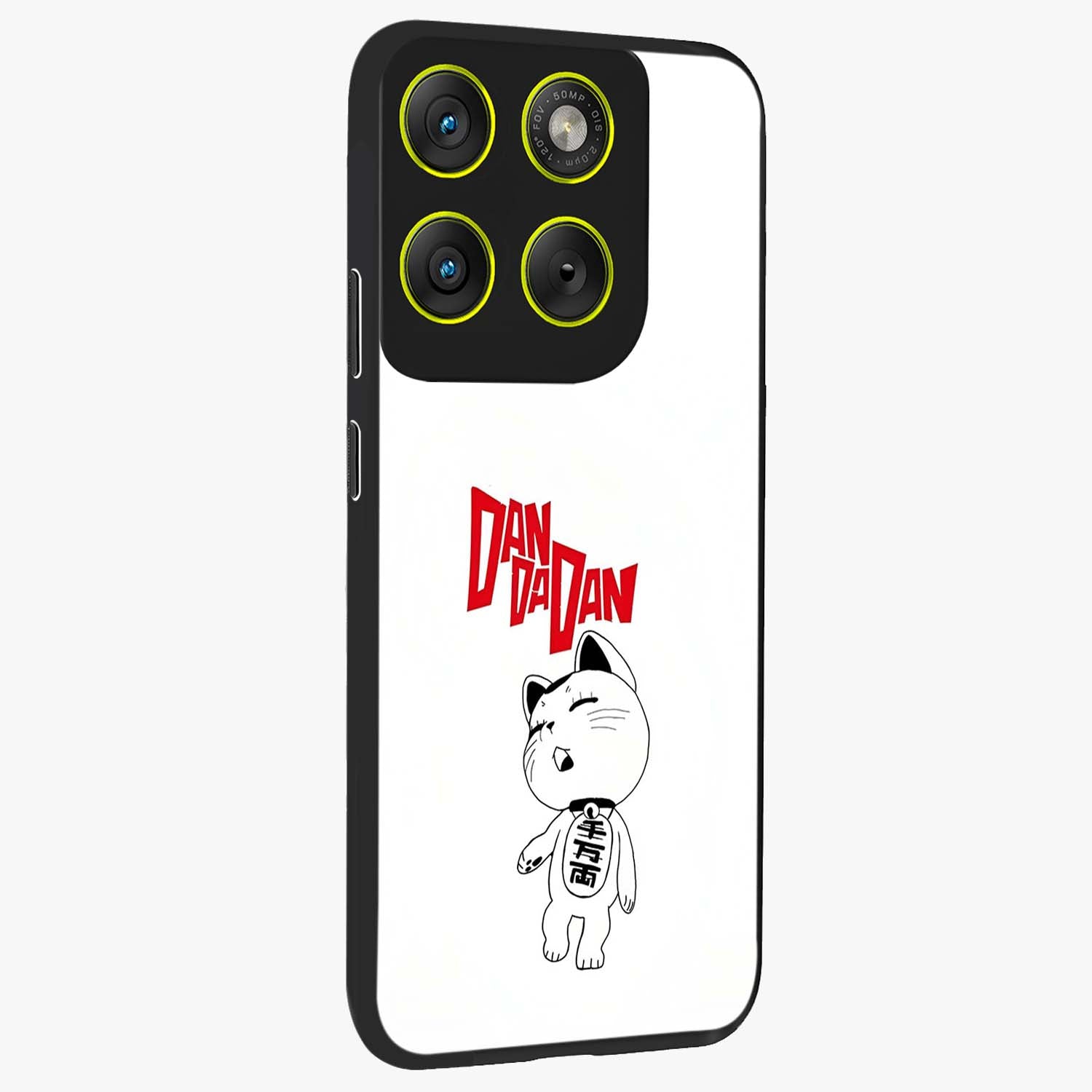 Playful Spirit Charm Glass Case upright view showcasing vibrant charm artwork with fun artistic theme.
