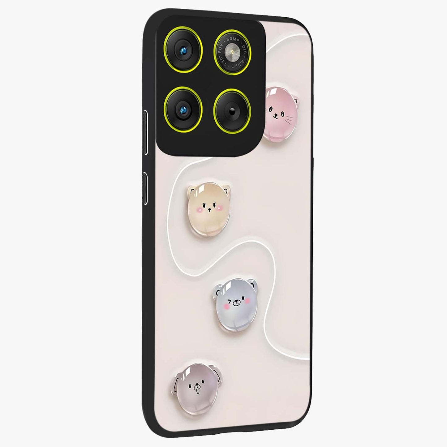Puffy Face Parade Glass Case upright view showcasing adorable character artwork with cheerful animated theme.