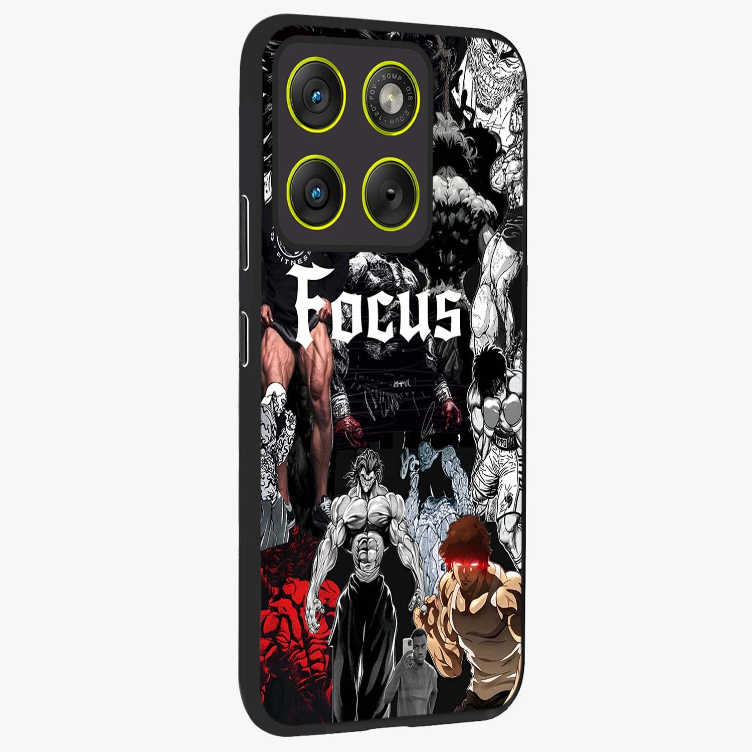 Relentless Power Focus Glass Case upright view showcasing strong inspirational artwork with powerful focus theme.