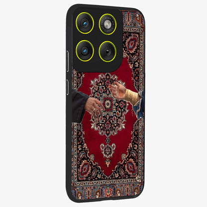 Royal Touch Reach Glass Case upright view showcasing stylish royal inspired artwork with graceful theme.