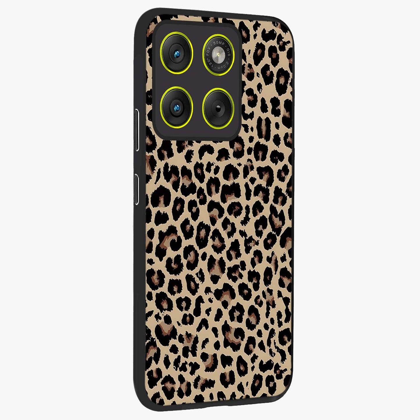 Savage Chic Pattern Glass Case upright view showcasing trendy decorative artwork with edgy fashion theme.