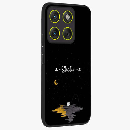 Silent Night Row Glass Case upright view showcasing tranquil night artwork with serene landscape theme.