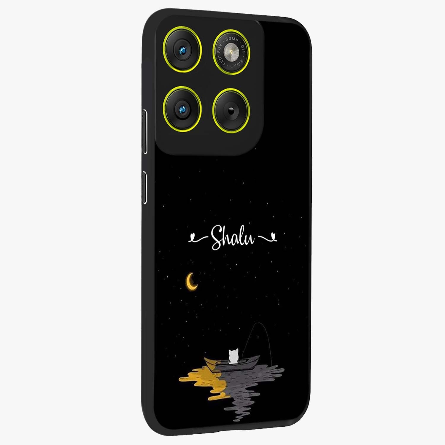 Silent Night Row Glass Case upright view showcasing tranquil night artwork with serene landscape theme.