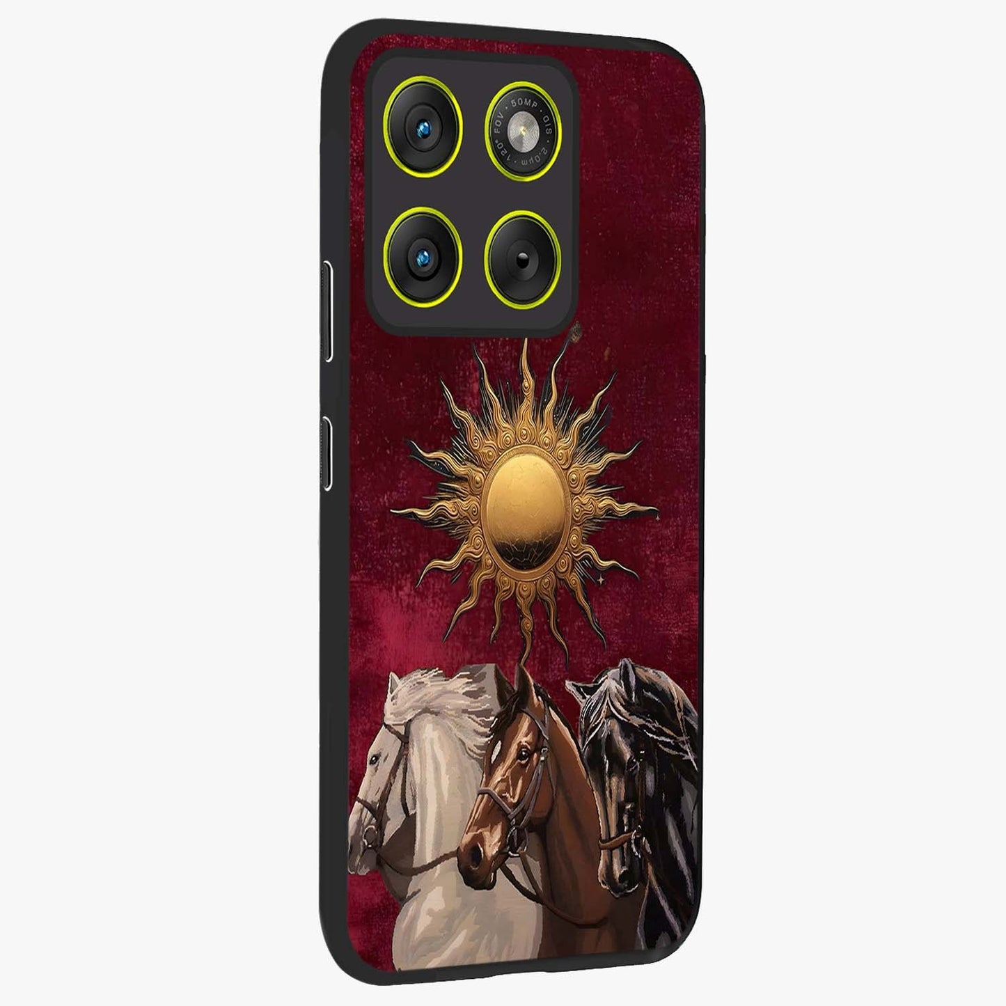 Solar Riders Glass Case upright view showcasing energetic rider artwork with bold adventure theme.