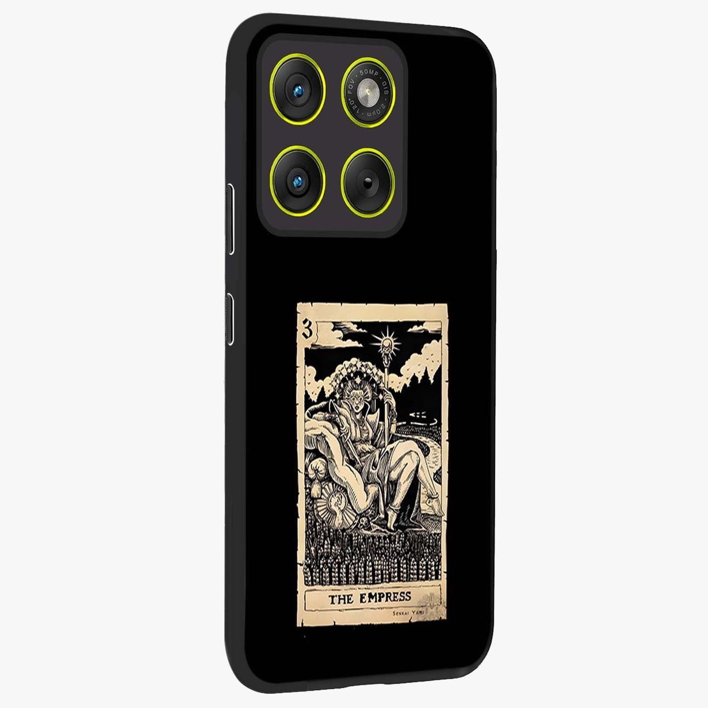 The Empress Glass Case upright view showcasing powerful empress themed artwork with luxurious artistic theme.
