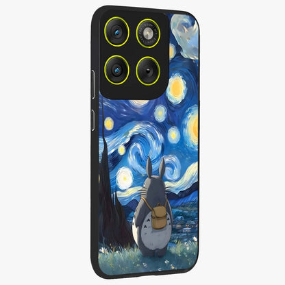Totoro In Van Gogh Art Glass Case upright view showcasing creative character artwork with painterly artistic theme.