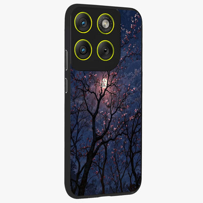 Twilight Sakura Serenade Glass Case upright view showcasing beautiful cherry blossom artwork with serene evening theme.