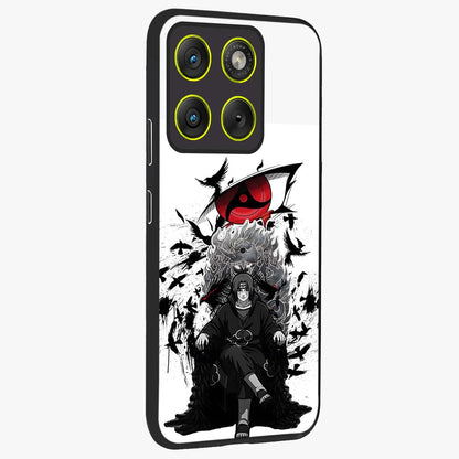 Uchiha Shadow Throne Glass Case upright view showcasing magical underwater galaxy artwork with vibrant cosmic theme.