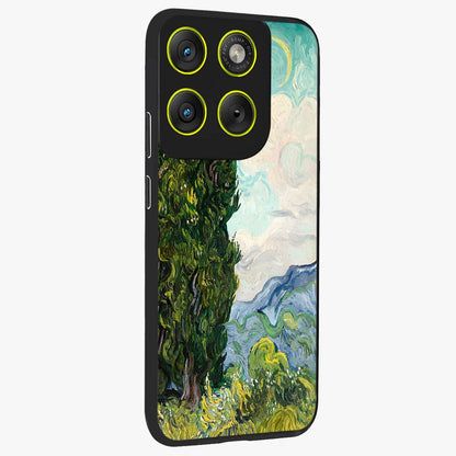 Van Gogh Vintage Art Glass Case upright view showcasing elegant vintage painting artwork with artistic heritage theme.
