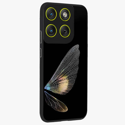 Whispers Of Wings Glass Case upright view showcasing elegant wing artwork with light airy theme.