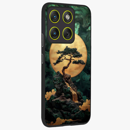Zen Moon Rise Glass Case upright view showcasing serene moon artwork with tranquil night theme.