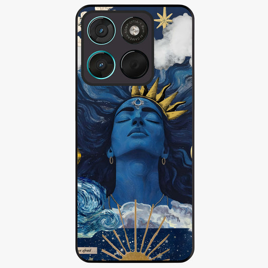 Aesthetic Lord Shiva Glass Case showing flat back view with divine Shiva artwork and glossy glass finish.