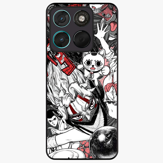 Crimson Chaos Panel Glass Case showing flat back view with bold crimson abstract artwork and glossy glass finish.