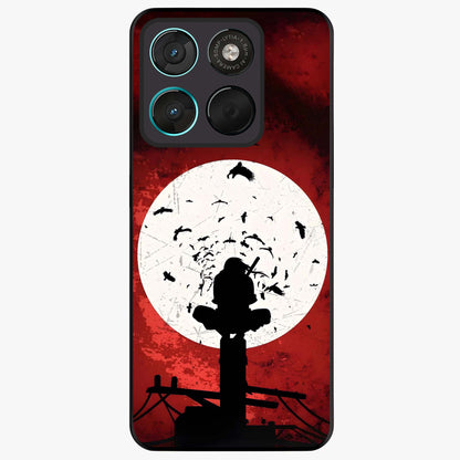 Itachi Limited Edition Naruto Anime Glass Case showing flat back view with iconic anime character artwork and glossy glass finish.