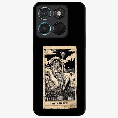 The Empress Glass Case showing flat back view with regal feminine artwork and glossy glass finish.