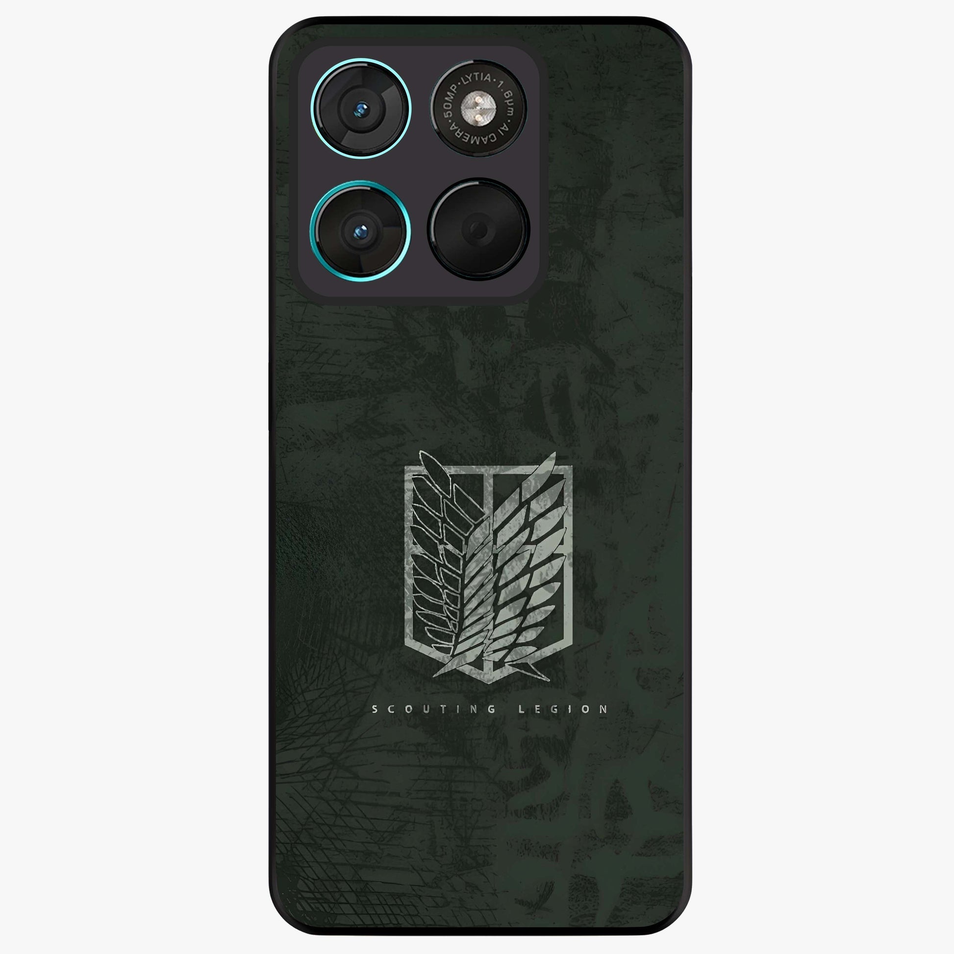 Wings Of Freedom Glass Case showing flat back view with symbolic wings artwork and glossy glass finish.