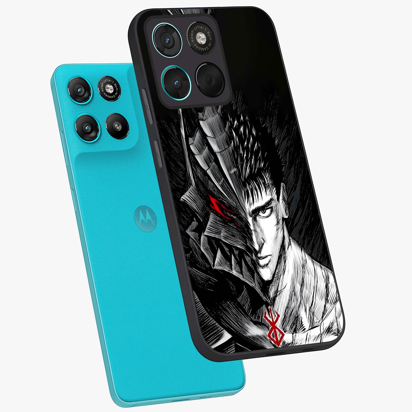 Berserker Blood Oath Glass Case displayed in angled mockup highlighting dark fantasy graphic design and powerful theme.