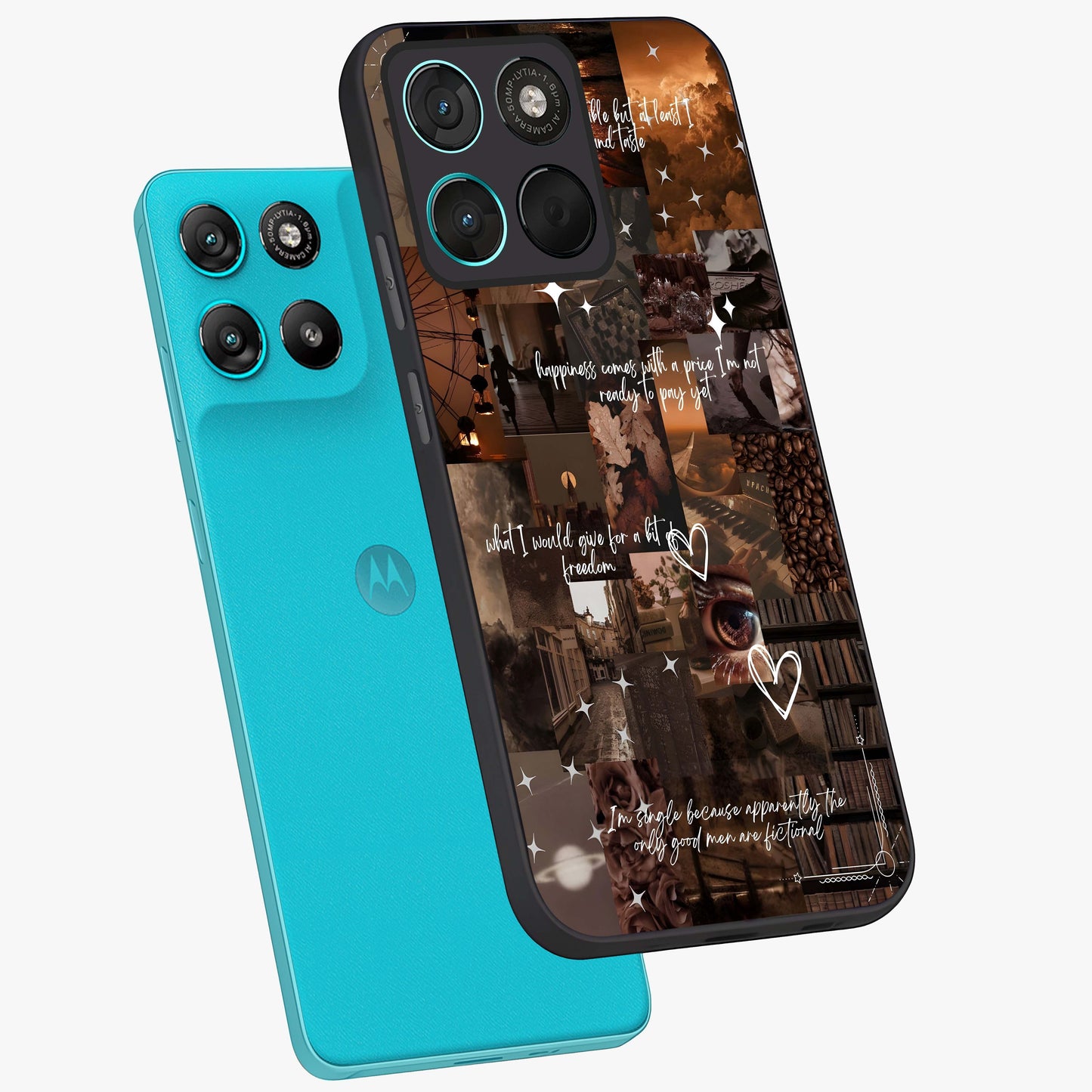 Bittersweet Aesthetic Chaos Glass Case displayed in angled mockup highlighting expressive abstract artwork and edgy aesthetic theme.