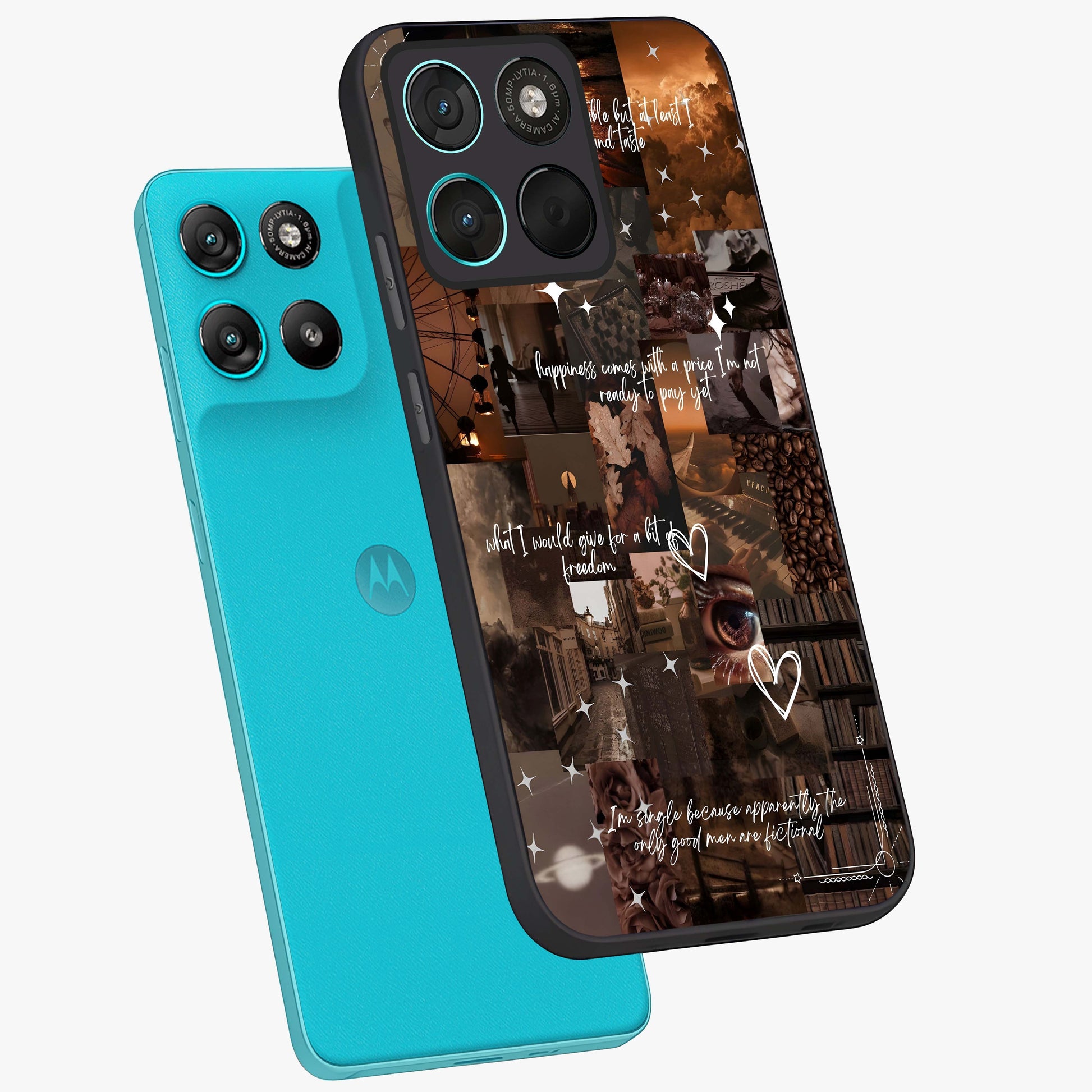 Bittersweet Aesthetic Chaos Glass Case displayed in angled mockup highlighting expressive abstract artwork and edgy aesthetic theme.