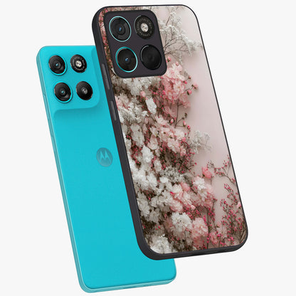 Blush Blossom Cloud Glass Case displayed in angled mockup highlighting soft cloud and blossom design with pastel aesthetic.