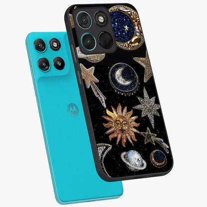 Celestial Gem Constellations Glass Case displayed in angled mockup highlighting gemstone inspired constellation design.