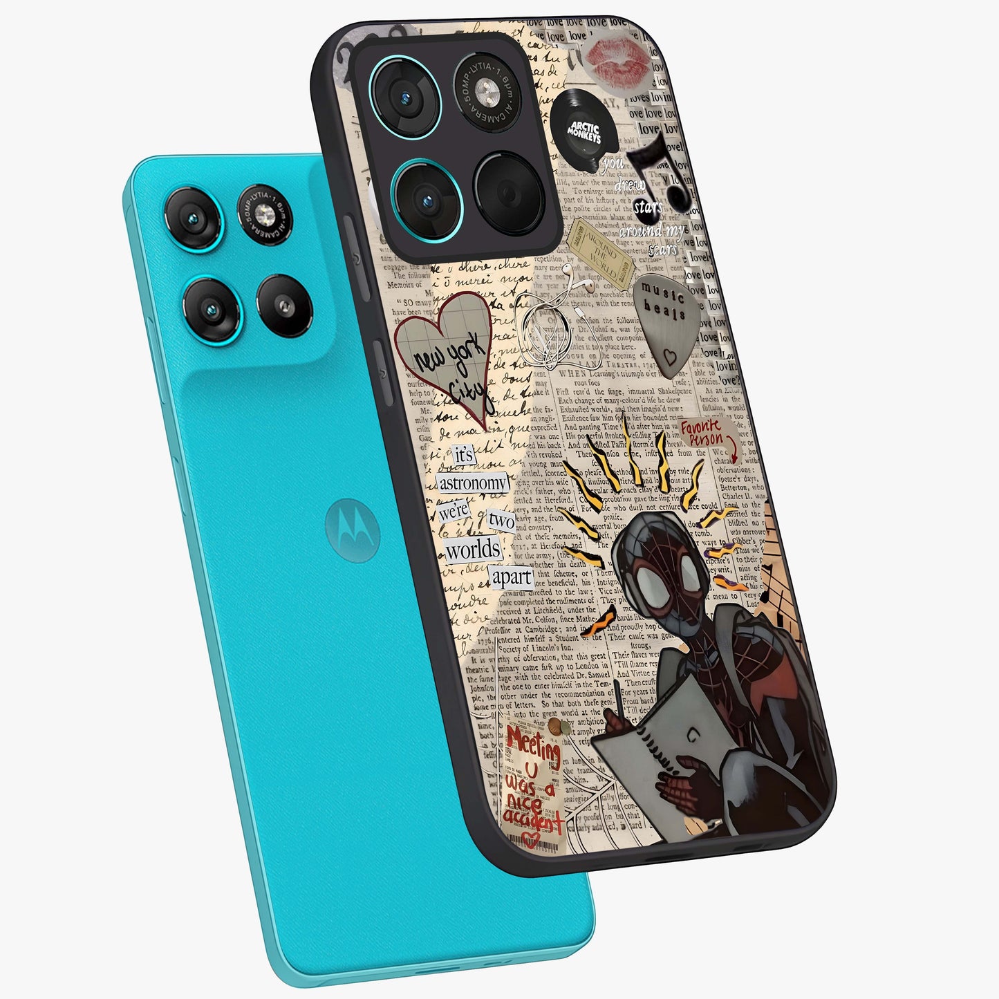 City Dream Sketch Glass Case displayed in angled mockup highlighting minimal city illustration with aesthetic sketch style.