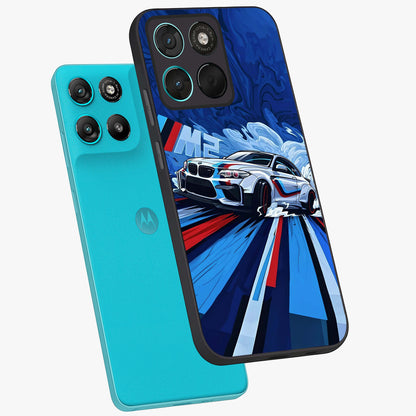 Drift Power Rush Glass Case displayed in angled mockup highlighting powerful drift car design with sporty aesthetic style.