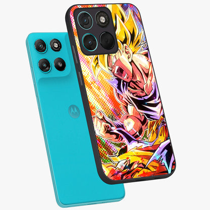 Firing Goku Glass Case displayed in angled mockup highlighting dynamic anime character design with action aesthetic.