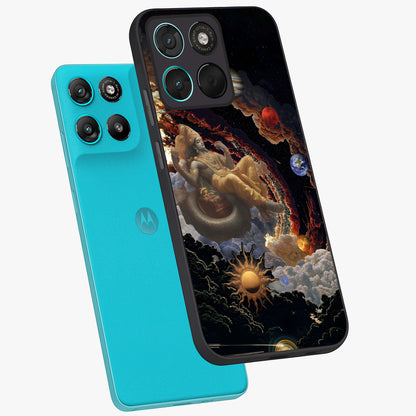 Galactic Divine God Glass Case displayed in angled mockup highlighting powerful celestial deity illustration with galactic aesthetic.