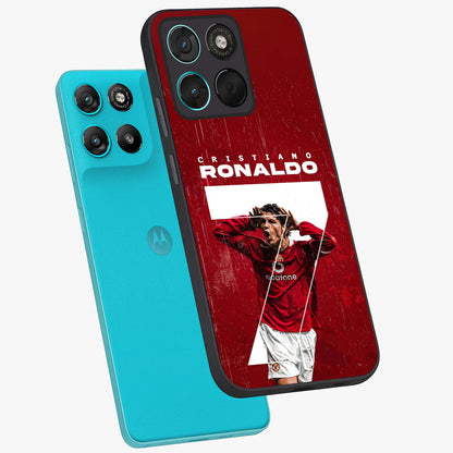Goal Celebration Legacy Glass Case displayed in angled mockup highlighting energetic sports celebration design with bold athletic theme.