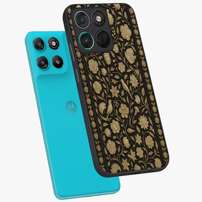Golden Evil Eye Mandala Glass Case displayed in angled mockup highlighting protective evil eye symbol with golden mandala design.