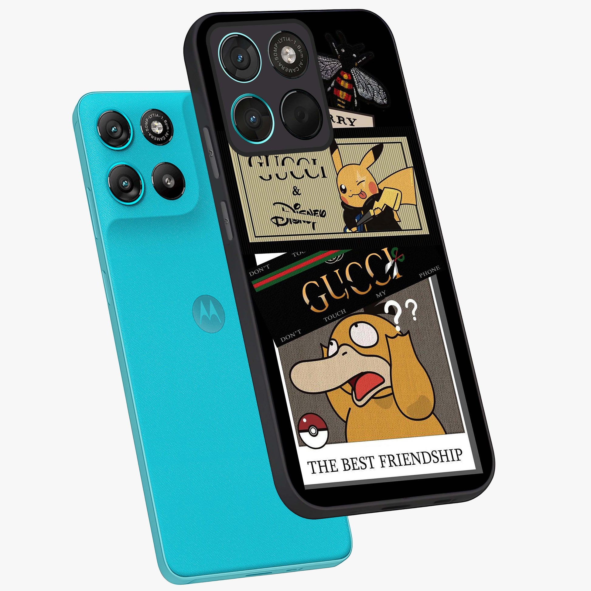 Gucci Play Mashup Glass Case displayed in angled mockup highlighting stylish fashion mashup design with bold aesthetic.