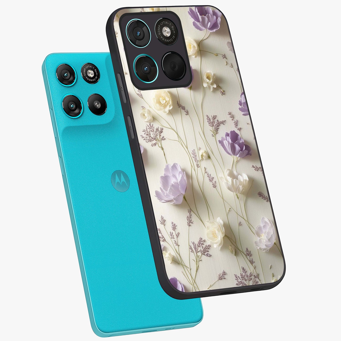 Lilac Breeze Harmony Glass Case displayed in angled mockup highlighting calm lilac breeze design with soothing aesthetic style.