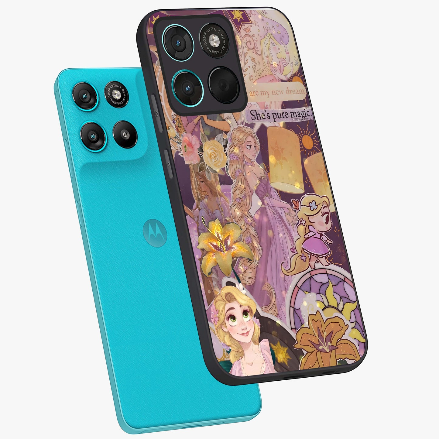 Magical Tangled Dream Glass Case displayed in angled mockup highlighting whimsical fantasy design with magical aesthetic.