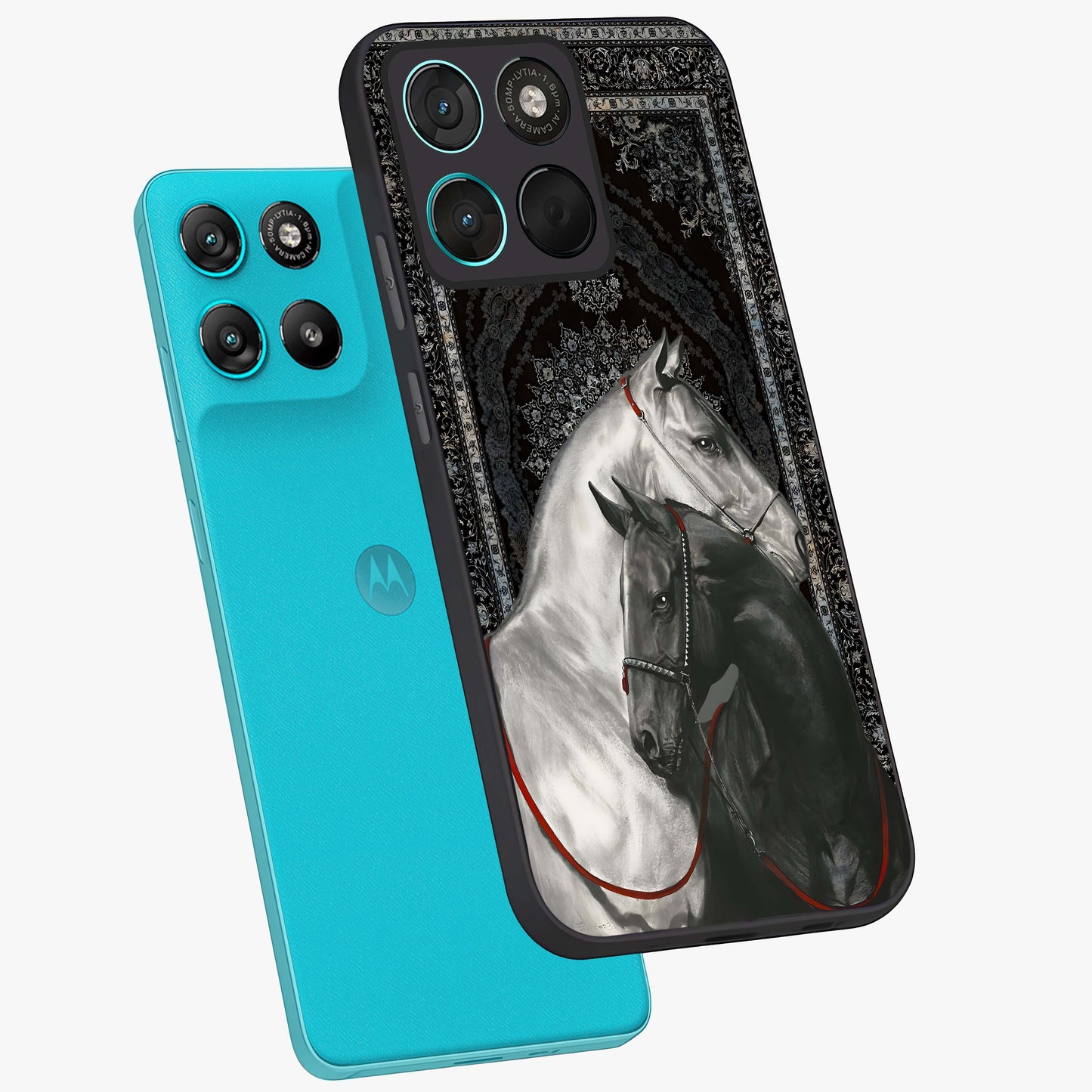 Majestic Ride Legacy Glass Case displayed in angled mockup highlighting sleek vehicle design with bold racing aesthetic.