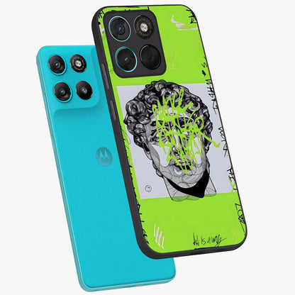 Neo Graffiti Rebellion Glass Case displayed in angled mockup highlighting urban street art design with rebellious aesthetic.