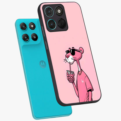 Pink Panther Glass Case displayed in angled mockup highlighting playful cartoon character design with vibrant pink aesthetic.