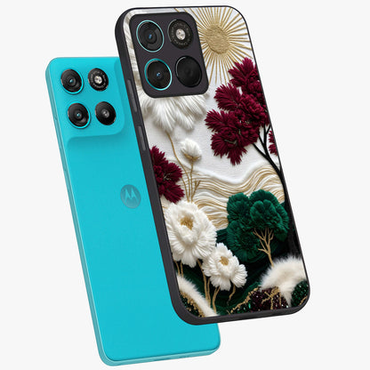 Radiant Bloom Elegance Glass Case displayed in angled mockup highlighting graceful floral design with radiant aesthetic style.