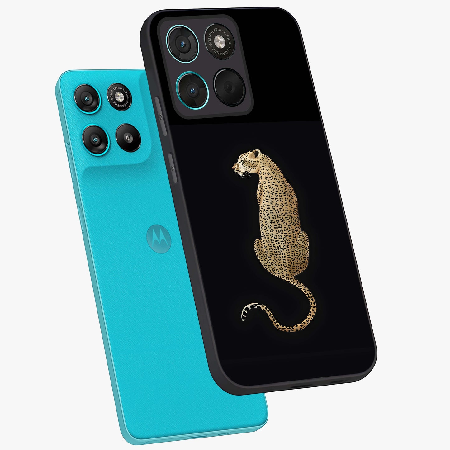 Regal Leopard Glass Case displayed in angled mockup highlighting powerful animal illustration with stylish wild aesthetic.