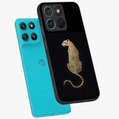 Regal Leopard Glass Case displayed in angled mockup highlighting powerful animal illustration with stylish wild aesthetic.