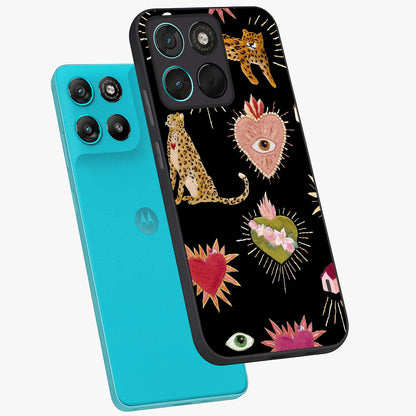 Sacred Jungle Heart Glass Case displayed in angled mockup highlighting lush tropical design with natural aesthetic style.