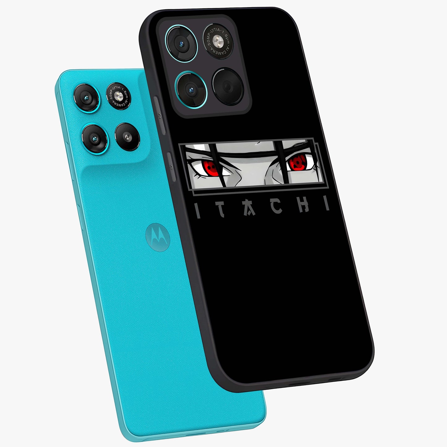Scarlet Gaze Dominance Glass Case displayed in angled mockup highlighting intense visual design with bold scarlet aesthetic.