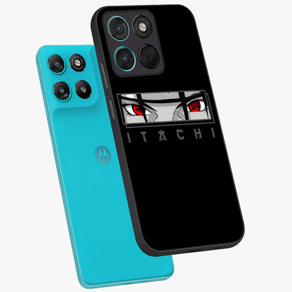Scarlet Gaze Dominance Glass Case displayed in angled mockup highlighting intense visual design with bold scarlet aesthetic.