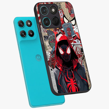 Spider Collage Street Glass Case displayed in angled mockup highlighting dynamic street style collage design with comic aesthetic.
